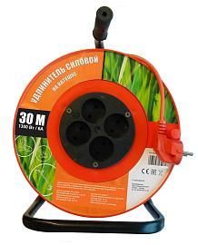 Удлинитель на катушке 4 гнезда 30 метров б/з 10А ПВС 2х0,75 (28655 4) Пан Электрик от поставщика КабельСпецСтрой