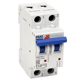 Выключатель автоматический 3А 1П+N двухполюсный характеристика D 10кА OptiDin BM63-2ND3-10-УХЛ3 262691 КЭАЗ от поставщика КабельСпецСтрой