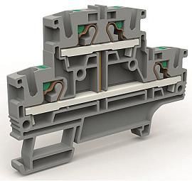 Двухярусная клемма с объединенными ярусами на 4 кв.мм ZEFD410GR DKC от поставщика КабельСпецСтрой