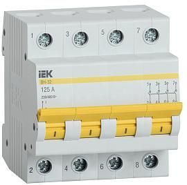 Выключатель нагрузки (мини-рубильник) ВН-32 4Р 125А MNV10-4-125 IEK от поставщика КабельСпецСтрой Выключатель нагрузки (мини-рубильник) ВН-32 4Р 125А MNV10-4-125 IEK от поставщика КабельСпецСтрой