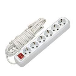 Удлинитель 3 метра 6 гнезд/розеток с заземлением с выключателем ПВС 3х1 16А 3,5кВт MGP233 Makel от поставщика КабельСпецСтрой