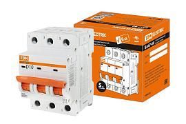 Выключатель автоматический 10А 3П трехполюсный характеристика D 6кА ВА47-60 SQ0223-0171 TDM от поставщика КабельСпецСтрой